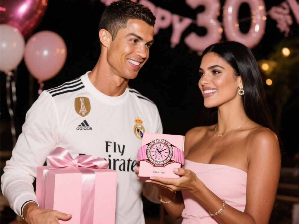 C罗送乔治娜71万粉色名表庆祝30岁生日，奢华六位数手礼显深情